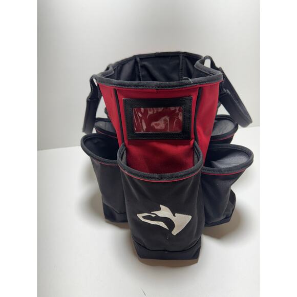 Husky 24 in 15 Pocket Open Top Supply Tool Bag Double Handle Utility Red Black - Picture 2 of 10